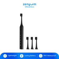 Zenyum Sonic Go Starter Kit - 1 Sonic Go + 3 Refill Heads (Black/White) (Electric Toothbrush Portabl