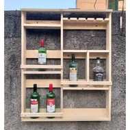 RAK DINDING WINE BESAR KAYU JATI BELANDA RAK BOTOL MINUMAN RAK GELAS DEKORASI RUANGAN