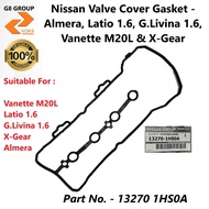 Nissan Valve Cover Gasket - Almera Latio 1.6 G.Livina 1.6 X-Gear & Vanette M20L ( 13270-1HS0A / 1327