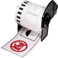2 x Rolls Brother DK 22251 2251 Black/Red on White Continuous Labels for QL-800 QL-810W QL-820NWB