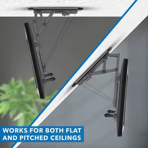 Motorized Ceiling TV Mount for 32 to 70 Inch TVs, Electric Flip Down TV Mount with Remote and App Co