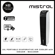 MISTRAL MAC1000R: 10L PORTABLE EVAPORATIVE AIR COOLER with IONIZER - 2 YEARS WARRANTY