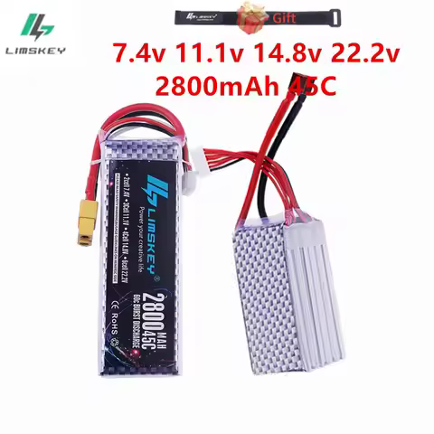 11.1V 14.8v 22.2V Battery 3S 4S 6S 2800mAh LIPO Battery 45C For RC Electric Toys Helicopter Racing V