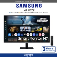 [FAST SHIP] Samsung M7 M70F | 43" / 32" 4K | 4ms(GTG) | 60Hz | Vision AI Smart Monitor [BLACK / WHIT
