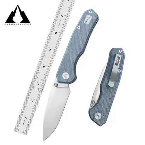 CMBMADEKNIVES Explorer Micarta Handle 14C28N Steel Blade Pocket Folding Tactical Survival Camping Ou