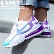 Nike Air Max 270 React White Purple Grape Platform Leisure Sports Training Running Shoes Thick Bottom Sneakers Jogging