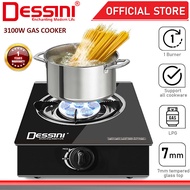DESSINI ITALY Auto Ignition 8 Jet Gas Cooker Propane LPG Hob Burner Cooktop Tabletop Tempered Glass 