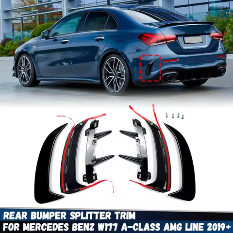 For Mercedes Benz A Class W177 A180 A200 A220 AMG Line Hatchback 2018-2023 Rear Bumper Splitter Air 
