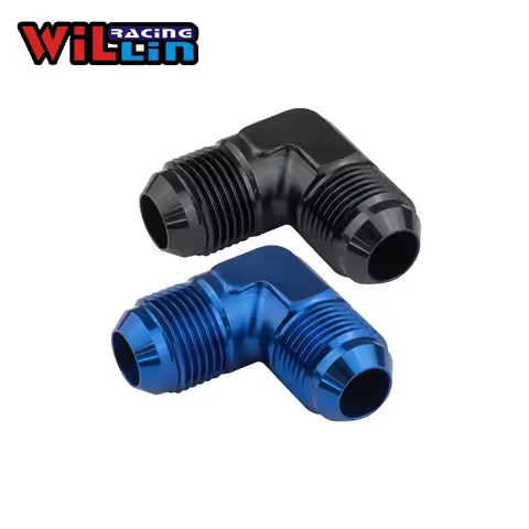 Aluminum 90° Degree Male AN3/4/6/8/10/12 Flare Union Adapter Forged Fuel Oil Line Fitting Connector 
