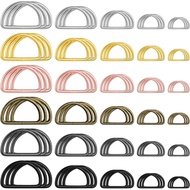Shimeyao 90 Keping Cincin D Logam Aneka Warna untuk Dompet D Bentuk Gesper Serbaguna Separuh Pekelil
