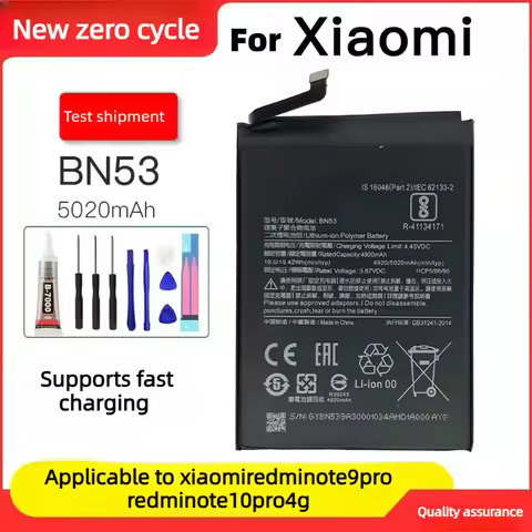 New BN53 5020mAh 3.85V Mobile Phone Battery for Xiaomi Redmi Note 9 Pro 10 Pro M2003J6B2G M2003J6A1I
