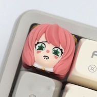 Art key artisan keycap Anya Forger keycap Hand made Resin keycap mechanical keyboard keycap personal