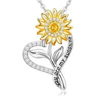 Christmas Gifts for Women Wife - 18k Gold Plated Sunflower Necklace for Women, Wife Birthday Gift Id