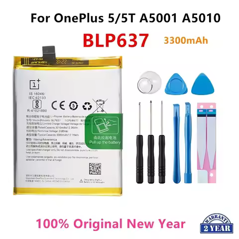 100% Orginal BLP637 3300mAh Replacement Battery For OnePlus 5/5T A5001 A5010 Genuine Latest Producti