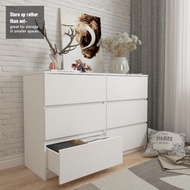 Wonderful 3+3 Chest Drawer 6 Drawer Chest 6 Layer Laci Almari Kabinet 3 tier 6 drawer Cupboard White