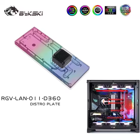 Bykski Acrylic Distro Plate for LIAN LI O11 Dynamic Case / Fit Dual 360MM Radiator / Combo DDC Pump 