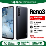 Original OPPO Reno 3 ram 12 256gb 64MP+32MP Triple Kamera Smartphone hp murah android Handphone second ori