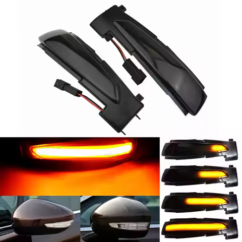 2pc LED Dynamic Side Marker Light Mirror Indicator Turn Lamp For Peugeot 508 2010-2017 For Citroen D
