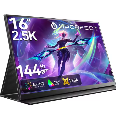 UPERFECT 2K 144Hz 450nits Portable Gaming Monitor 16" 2560x1600 QHD Display HDR FreeSync Laptop Eye 