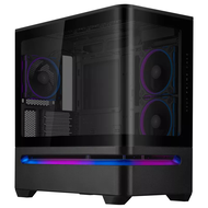 ASUS Prime AP202 ARGB mATX Case With Curved Glass Panel / 3x Pre-Installed ARGB Fans - Black . White