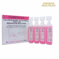 Unirins CG Chlorhexidine 0.05% W/V Solution 25ml x 20 Ampoules/1box Expiry 2027/05
