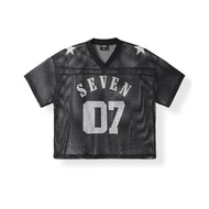 Áo thun jersey lưới cổ V NEWSEVEN Boxy Mesh T-shirt NAT.455