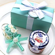 Double Love Tiffany盒 藍蓋hero果醬+捧花鑰匙圈 小禮盒
