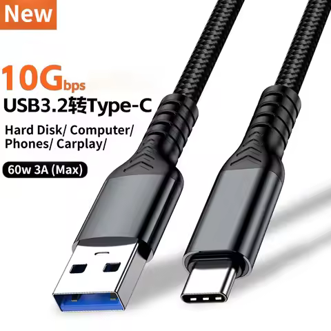 0.5m 1m 3m 5m USB 3.2 10Gbps Type C Cable USB A to Type-C Data Transfer USB C SSD Hard Disk Carplay 