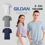 Plain Round Neck T Shirt Unisex Baju Tshirt Lelaki Kosong Oversize Men Women Top Gildan Softstyle 100% Cotton 63000