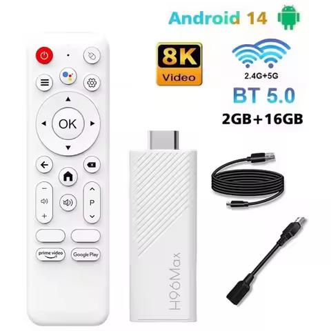 2025 New H96 MAX H313 Mini TV Stick Android 14 Smart TV Box 2.4G 5G Wifi6 BT 4K Set Top Box 2GB 16GB