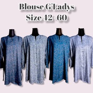 Brand G'Ladys Muslimah Fashion Blouse 100% Italian Silk High Quality - Blouse Exclusive