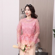 FON เสื้อลูกไม้แฟชั่น ชุดไทย ชุดออกงาน มีไซร้36-38-40-42-44นิ้ว#5607-23