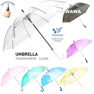 Foldable Lightweight Windproof Rain Shelter Clear Transparent Umbrella Payung