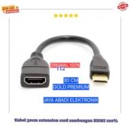 Y47 SAMBUNGAN HDMI ORI 100% KABEL 30 CM CEWE COWO EXTENSI EXTENSION CORD MALE TO FEMALE PERPANJANGA