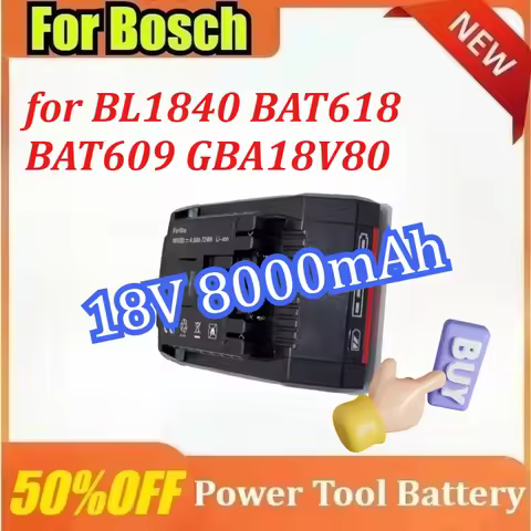 Newly 18V 8000mAh 21700 Lithium Battery Replacement Battery for Bosch for BL1840 BAT618 BAT609 GBA18