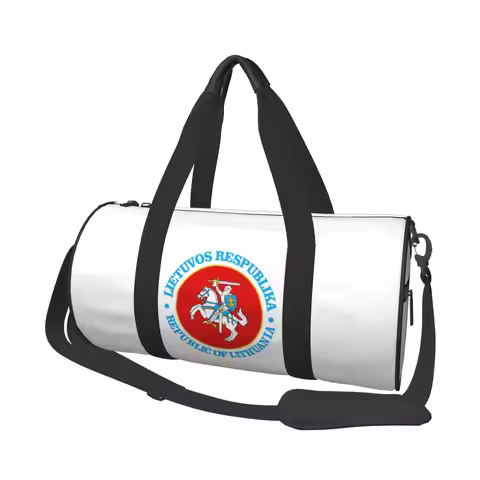 Lietuva Lithuania Coat Of Arms Large Duffle Gym Bag Waterproof Duffle Travel Bags Handbags Fitness b