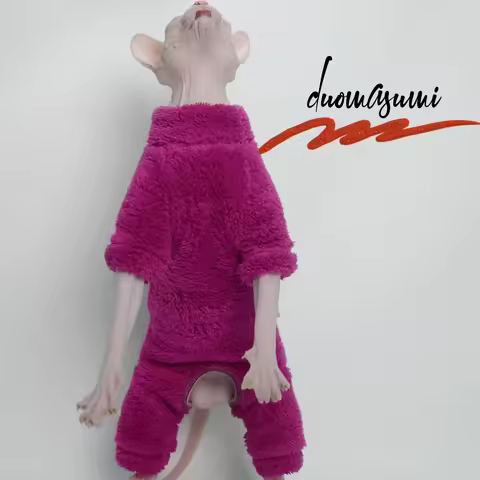 Winter Warm Sphynx Cat Clothes Four Legs Outfit for Hairless Cats Sizes for Devon Rex Abyssinian Cor