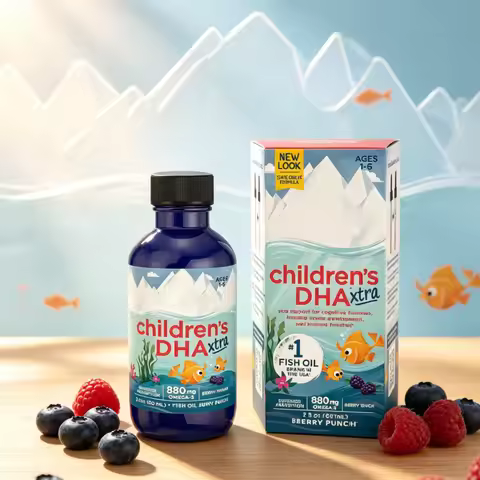 Kids DHA Omega 3 Fish Oil Liquid Berry Flavor Daily Nutrition Supplement Easy to Take Omega 3 Formul