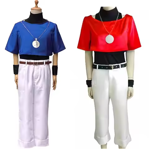 King Fighters Chris Cosplay Costume Halloween Party Men women blue red Clothes Outfit