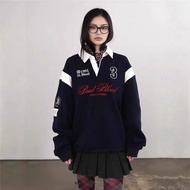 Korea badblood Sweatshirt American Retro Embroidered Casual Loose Lapel Long Sleeve Sports Jersey Me