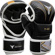 Mytra Fusion MMA Gloves 7 oz Grappling Gloves Open Palm Martial Arts Gloves Wrist Support Sparring G