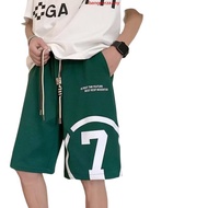 【Plus Size M-8XL Shorts】Korean Trendy Letter Number 7 Print Shorts Couple Unisex Strap Drawstring Ca