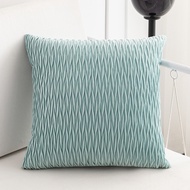 Luxury Cushion Pillow Cover Square Soft Velvet Strip Pillow Case Sarung Bantal Petak Sofa Throw Pill