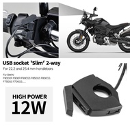Motorcycle Dual USB Charger Plug Socket Adapter For BMW F900XR F900R F900GS ADV F750GS F850GS F800GS
