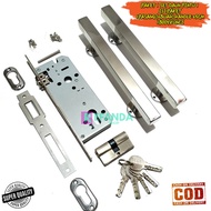HANDLE 1 SET KUNCI PINTU RUMAH MINIMALIS 2 BUAH HANDLE 25CM DAN 1 BODY KUNCI GAGANG TARIKAN HANDLE P