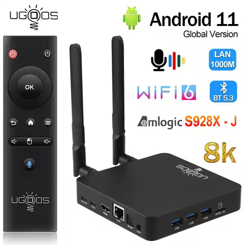 UGOOS AM8 AM8 PRO TV Box Android11 Amlogic S928X-J 4GB/8GB 32GB/64GB 1000M AVI BT5.3 Wifi6 Dolby Aud