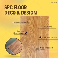 SPC Flooring 4mm with Click Locking *Home Deco DIY* Code 1104/ Wood Embossed Floor/100% New Material Made