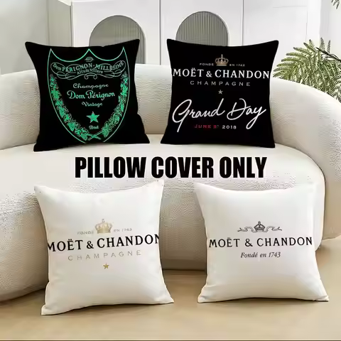 Luxurious M-Moet & ChandonS Cushion Cover 4Pcs Soft Plush Throw Pillow Covers 40x40 45x45 for Sofa B