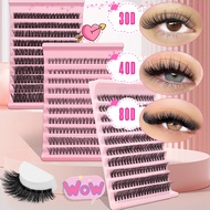 200pcs Eyelash Extension 3D Mink Effect Segmented Cluster Lash, Natural 8-16mm D Curl False Eyelash