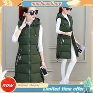 Hitchie -10Deg Women Sleeveless Padded Winter Down Jacket Woman Fleece Baju Sejuk Tebal Parka Korean